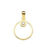 Colgante 12 mm Oro Amarillo 18 Quilates Círculo con Circonita