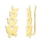 Pendientes 20 x 9 mm Oro Amarillo 18 Quilates Trepadores Mariposas Lisas