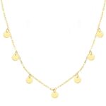 Gargantilla Oro Amarillo 18 Quilates Chapas Lisas Colgantes