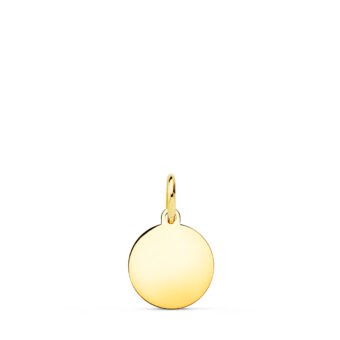 Colgante Disco Grabación 10 mm Oro Amarillo 18 quilates Brillo