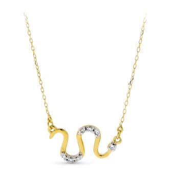 Gargantilla Serpiente 18 x 10 mm Oro Bicolor 18 Quilates Circonitas