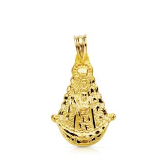 Medalla Virgen del Rocío 25 x 20 mm Oro Amarillo 18K con Silueta