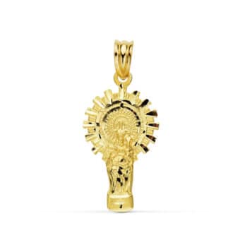 Medalla Silueta Virgen del Pilar 28 x 15 mm Oro Amarillo 18K