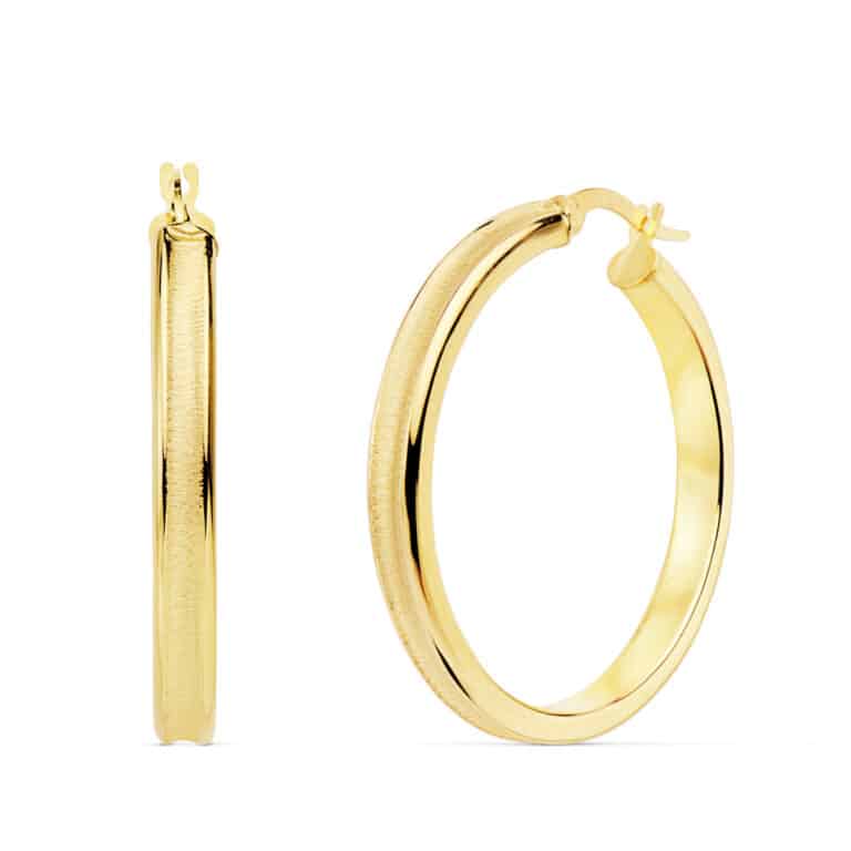 Pendientes Aro Oro Amarillo 18K con 30 x 4 mm Tablón - Imagen 1