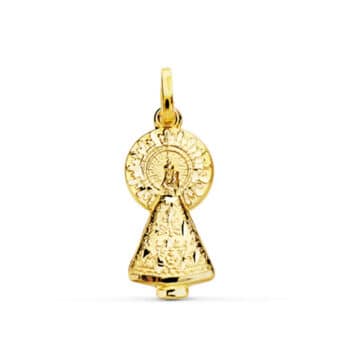 Medalla Silueta Virgen del Pilar 16 mm Oro Amarillo 18K