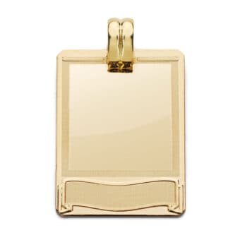 Colgante Chapa Grabación 28 x 20 mm Oro Amarillo 18K Emblema