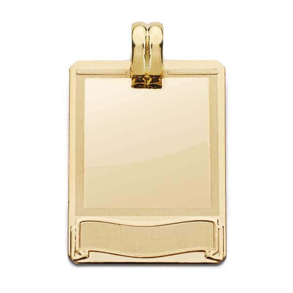 26000993 Colgante Chapa Grabación 28 x 20 mm Oro Amarillo 18K Emblema - Imagen 1