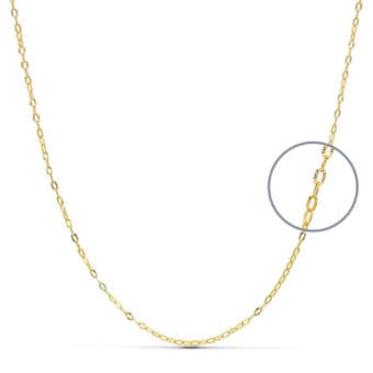 Cadena Forzada Maciza de Oro Amarillo 18K de 40 cm de Largo y 1 mm de Grosor