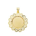 Colgante 30 mm Oro Amarillo 18 Quilates Chapa con Cerco Calado