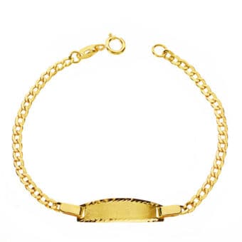 Pulsera 14 cm Tipo Esclava Bebé Oro Amarillo 18K Eslabón Barbado