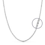 Cadena Diamantada Maciza de Oro Blanco 18K con 2 mm Grosor y 45 cm de Largo