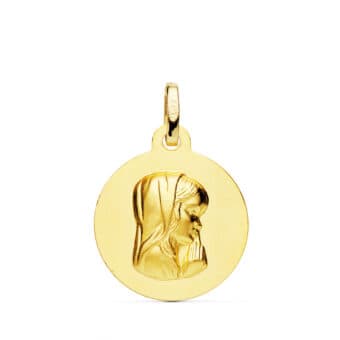 Medalla Virgen Niña 15 mm Oro Amarillo 18 Quilates