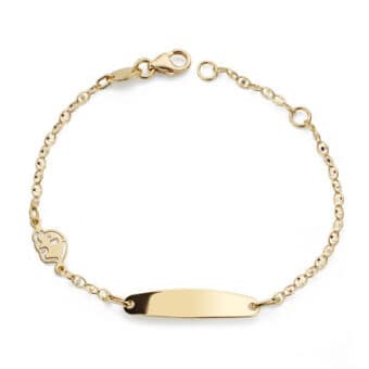 Pulsera Tipo Esclava Bebé 14 cm Oro Amarillo 18K con Elefante