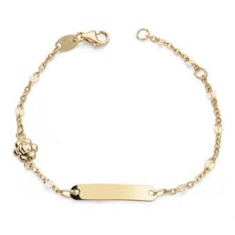 Pulsera Tipo Esclava Bebé 14 cm en Oro Amarillo 18K con Sol