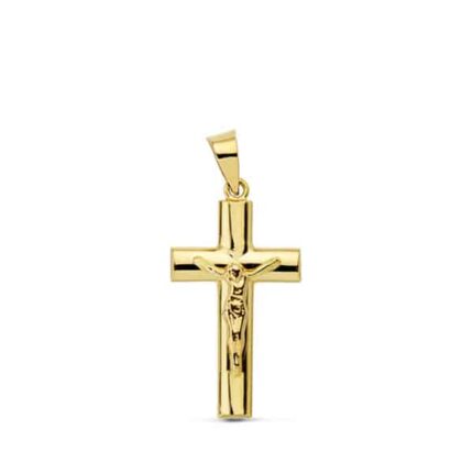 Cruz Cristo Palo Oval 23 x 12 mm Oro Amarillo 18K