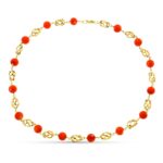 Collar Coral Natural Japonés 9 mm 50 cm Oro Amarillo 18 Quilates