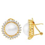 Pendientes 11 mm en Oro Amarillo 18K Perla Japonesa