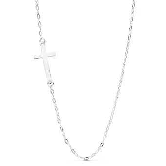 Gargantilla Cruz 17 x 8 mm Oro Blanco 18 Quilates Intercalada