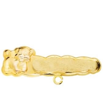 Alfiler Bebé 28 x 8 mm Oro Amarillo 18K con Leoncito