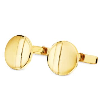 Gemelos Hombre Oro Amarillo 18K 15mm Mate Banda Brillo