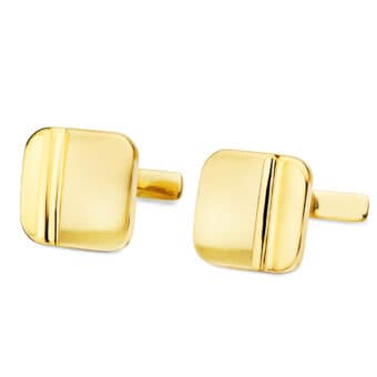 Gemelos Hombre Oro Amarillo 18K 14mm Mate y Brillo