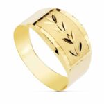 Anillo 5 mm Oro Amarillo 18 Quilates Lapidado Espiga