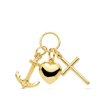 Colgante Tres Virtudes 25 x 19 mm Oro Amarillo 18 Quilates