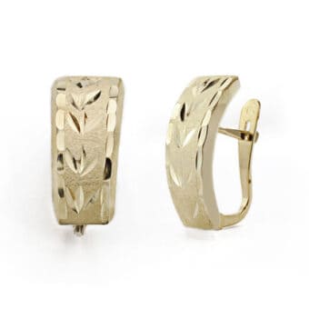 Pendientes 15 x 6 mm Oro Amarillo 18 Quilates Lapidados Diamantado