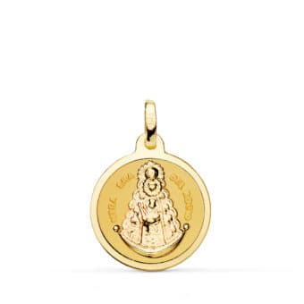 Medalla V.Rocío 18 mm Oro Amarillo 18K Mate Brillo