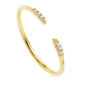 Anillo Diamantes 0,030ct Oro Amarillo 18K y Aro Abierto