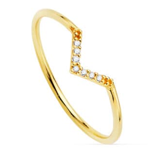Anillo Diamantes 0,035ct Oro Amarillo 18K Pico