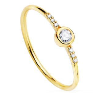 Anillo Diamantes 0,140 ct Oro Amarillo 18K Chatón