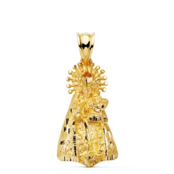 Medalla Virgen de los Desamparados 23 x 14 mm Oro Amarillo 18K con Silueta