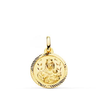 Medalla Virgen del Carmen 16 mm Oro 18k Hélice