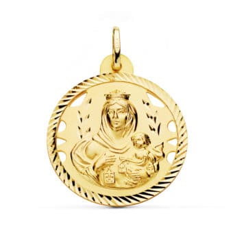 Medalla Virgen del Carmen 28 mm Oro 18K Hélice Calada