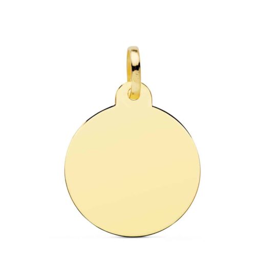 Colgante Disco Grabación 24 mm Oro Amarillo 18 quilates