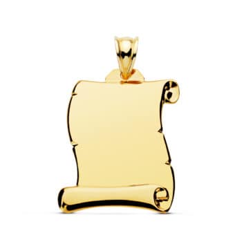 Colgante Pergamino 28 x 17 mm Oro Amarillo 18 Quilates Liso