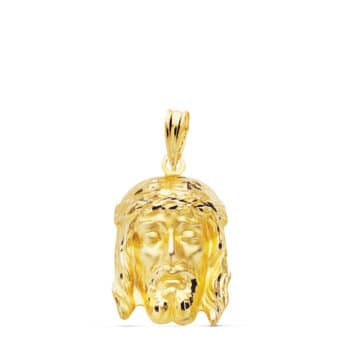 Colgante Cristo de la Buena Muerte 18 x 14 mm Oro Amarillo 18 Quilates Cara
