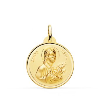 Medalla Santa Gema 22 mm Oro Amarillo 18k Tallas
