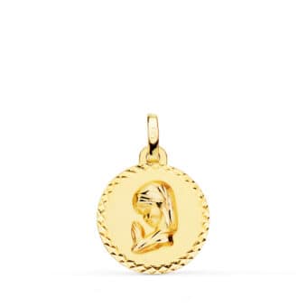 Medalla Niña Rezando 16 mm Oro Amarillo 18 Quilates Tallas