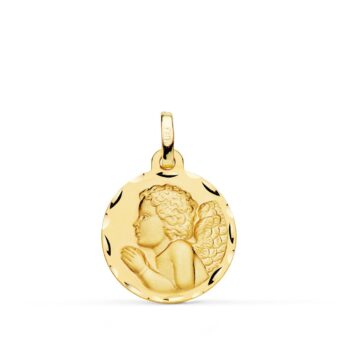 Medalla Bebé 18 mm Oro Amarillo 18 Quilates "Ángel Niño" Tallas