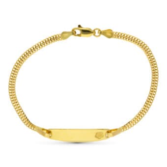 Esclava Comunión 17 cm en Oro Amarillo 18 Quilates Mini Flor