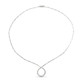 Gargantilla Oro Blanco 18 Quilates Aro Circonitas