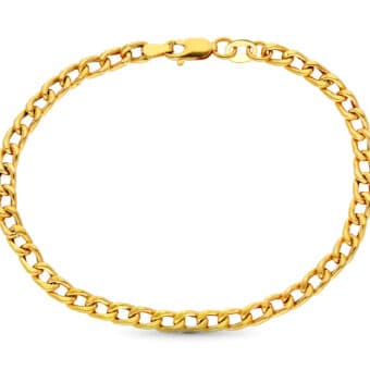 Pulsera Hombre 18,5 cm Tipo Barbada en Oro Amarillo 18K