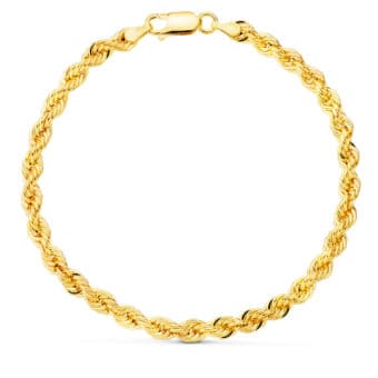 Pulsera Cordón Salomónico en Oro Amarillo 18K con 19 cm Largo y 4,5 cm Grosor