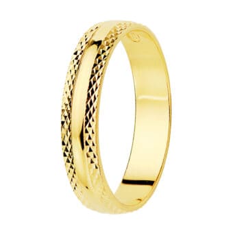 Alianza de 4 mm en Oro Amarillo 18K Borde Tallado
