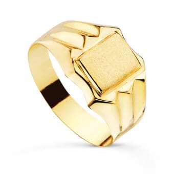 Sello Comunión Niño 10 mm Oro amarillo 18K con Detalles Estriados