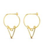Pendientes Aro 10 x 7 mm en Oro Amarillo 18K Corazón