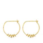 Pendientes Aro Oro Amarillo 18K con 13 mm y Detalle Muelle