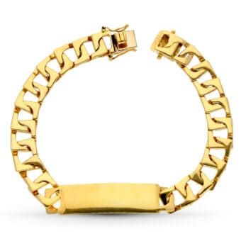 Esclava Hombre 22 cm Tipo Barbada Oro Amarillo 18K Maciza